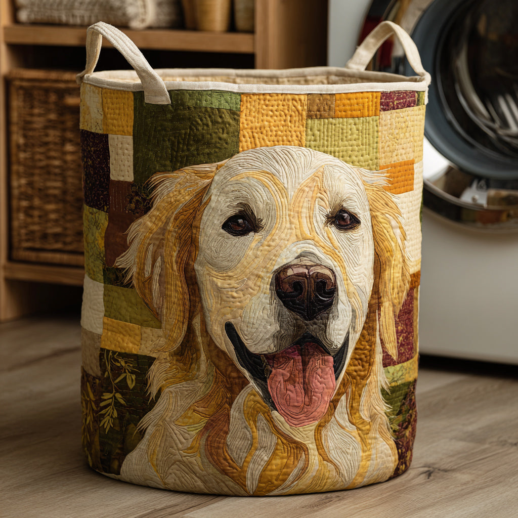 Cesta de Ropa de Perro Golden Retriever Feliz