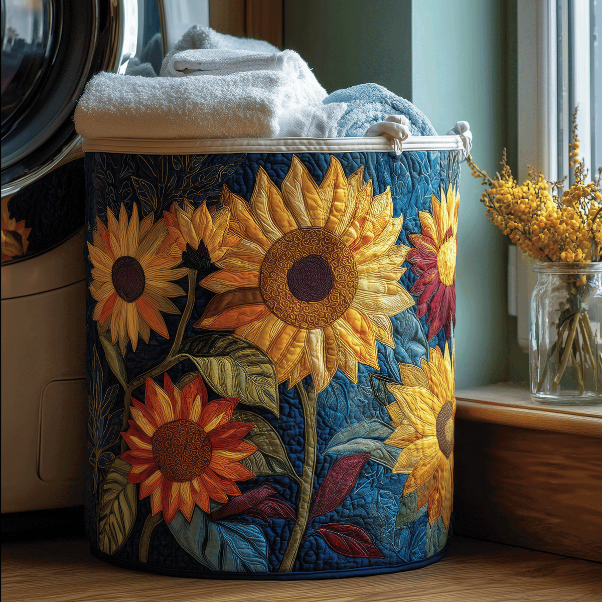 Canasta de Ropa Floral Sunshine