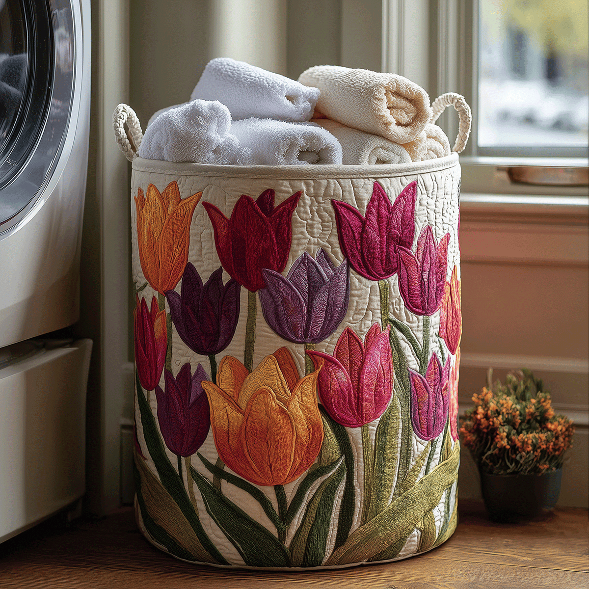 Cesta de Ropa Alegría de Tulipanes