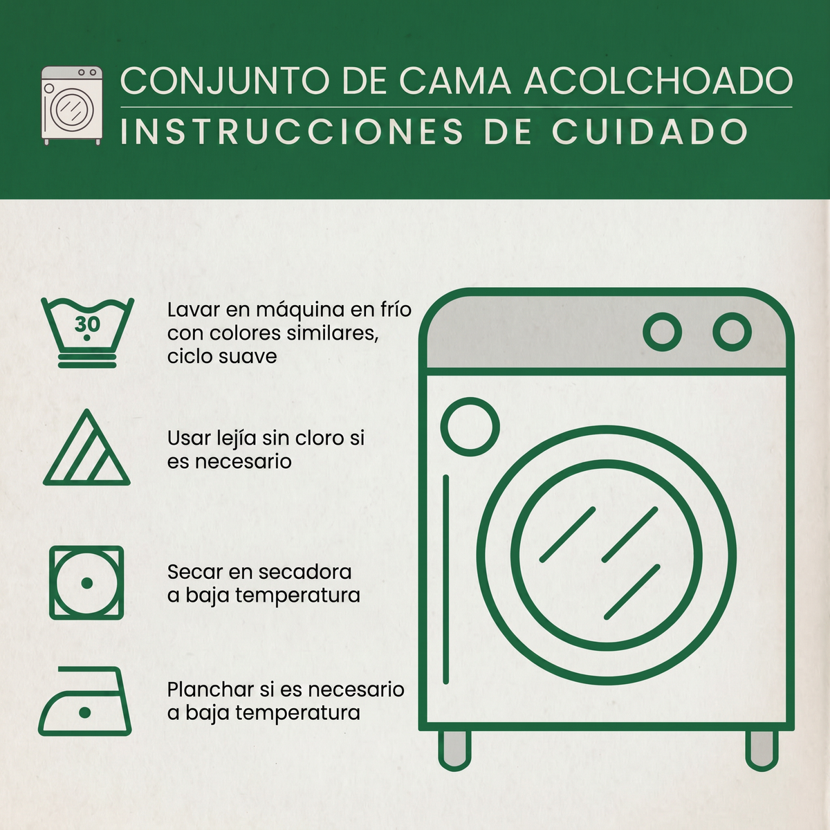 Conjunto de ropa de cama acolchada de 3 piezas - Armonía del Bosque